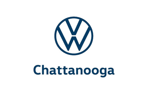 Volkswagen logo above the word "Chattanooga" in blue text.