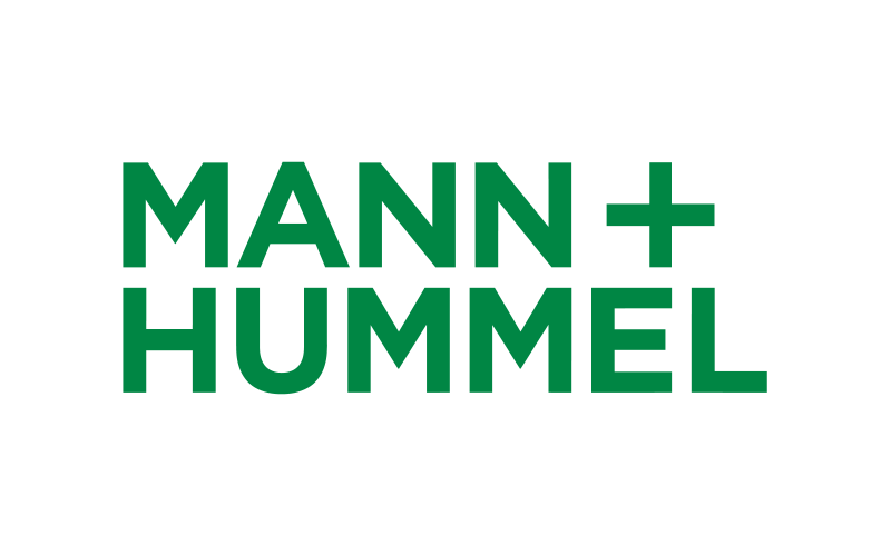 Text logo displaying "MANN+HUMMEL" in bold green letters on a white background.