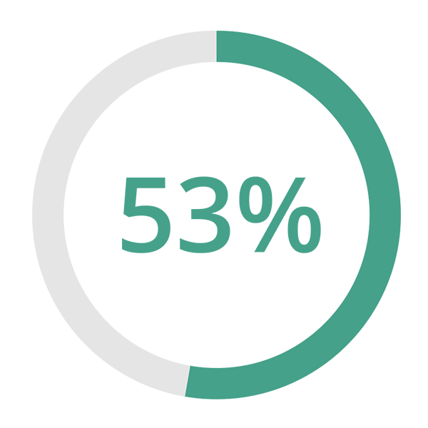 A light gray and green pie chart showing 20% green, representing the proportion labeled "20%.