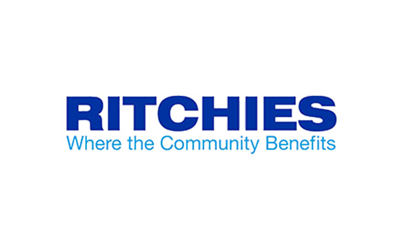 Blue Ritchies logo with the text "Where the Community Benefits" beneath it.