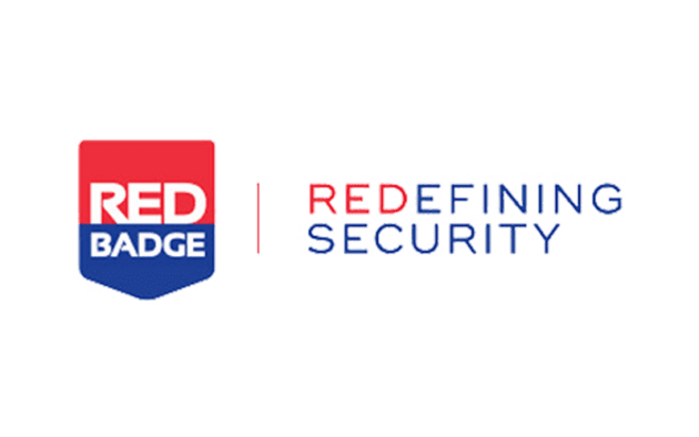 Red Badge logo with the text "Redefining Security" next to it.