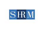 The image shows the SHRM logo with white letters on a blue background.