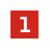 A white number 1 inside a red square on a white background.