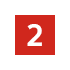A white number 2 centered on a red square background.