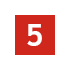 A red square with a white number 5 in the center.