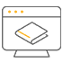 Yellow, flat, stylized email icon with an envelope, @ symbol and three gears inside a speech bubble on a gray background.