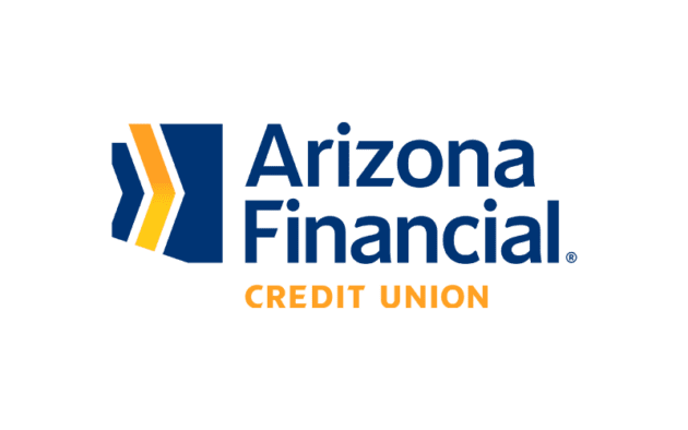 Logo of Arizona Financial Credit Union, featuring a stylized geometric design with blue and orange elements.