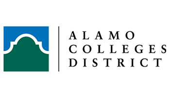 Alamo Colleges District logo with a stylized green and blue design on the left and text on the right.