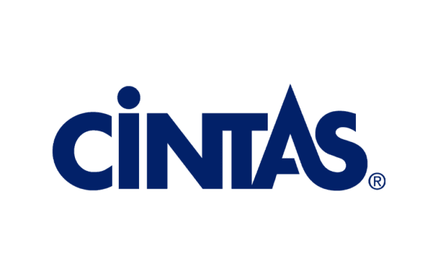 Blue Cintas logo on a white background.