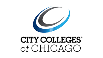 Logo of City Colleges of Chicago with a stylized "C" in blue and black above the text.