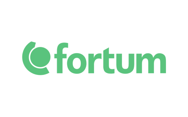 Green Fortum logo with stylized circular design next to the word "fortum".