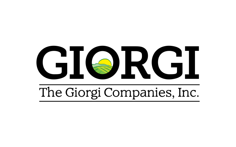 Logo of The Giorgi Companies, Inc., featuring the word "Giorgi" in bold black letters above an image of a sunrise over fields, with the company's full name below.