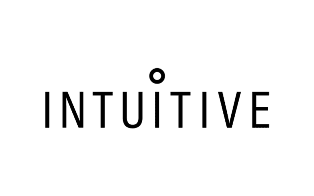 Black text displaying the word "INTUITIVE" with a small circle above the "U" on a white background.