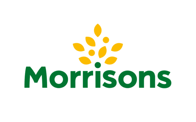 Morrisons logo with green text and a yellow cluster of leaf shapes above.