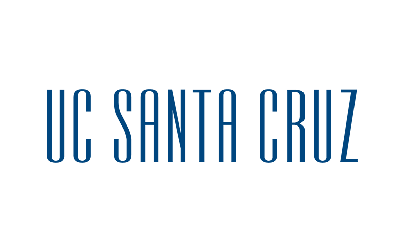Text logo reading "UC Santa Cruz" in blue capital letters on a white background.