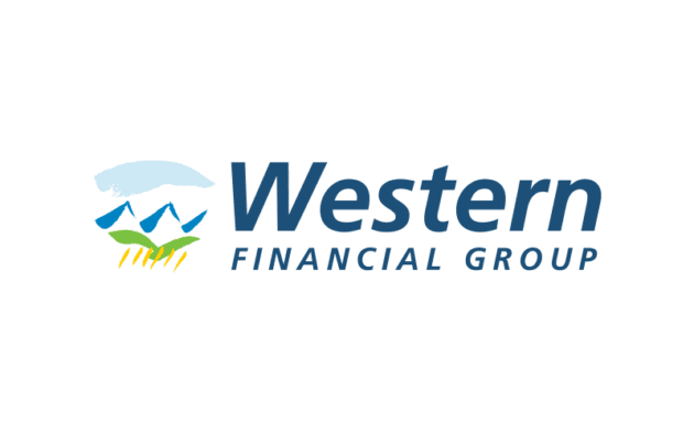 Logo of Western Financial Group featuring stylized mountains in blue and green next to the text.