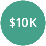 A green circle with the text "$10K" in white in the center.