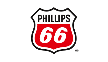 Phillips 66 logo featuring a red and white shield with the company name on top and the number 66 below.