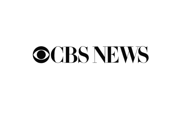 Bold black text spelling "CBS News" on a white background.