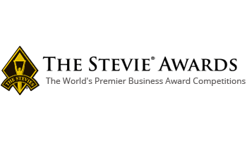 Logo of the Stevie Awards, featuring a stylized trophy figure on the left with text: "The World's Premier Business Award Competitions.
