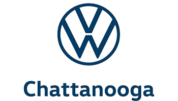 Volkswagen logo above the word "Chattanooga" in blue text on a white background.