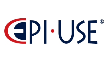 EPI-USE logo with stylized text in blue and red on a light background.