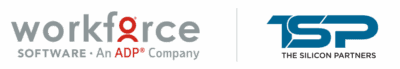 Logos of Workforce Software, an ADP company, and TSP The Silicon Partners, displayed side by side on a light background.