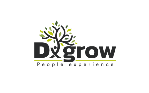 A logo featuring the text “Dxgrow” with a stylized tree forming the letter “x,” and the tagline “People experience” written below it.
