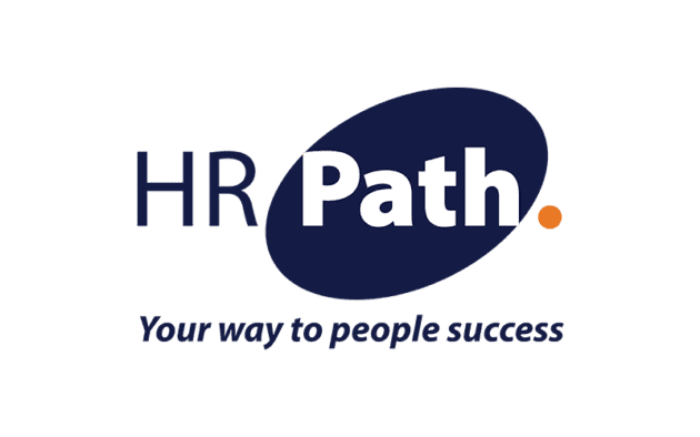 HR Path logo with the slogan “Your way to people success.” The word “Path” is inside a dark blue oval with an orange dot at the end.