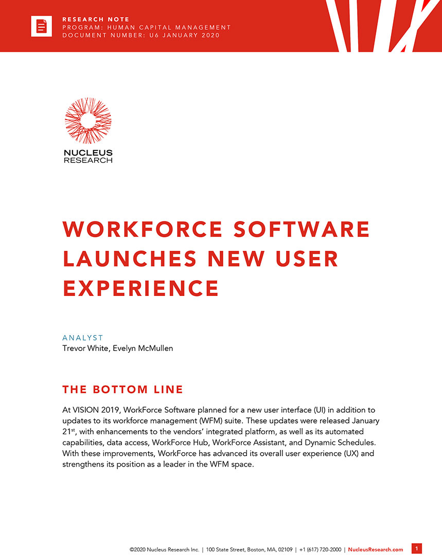 WorkForce Software Launches New User Experience 