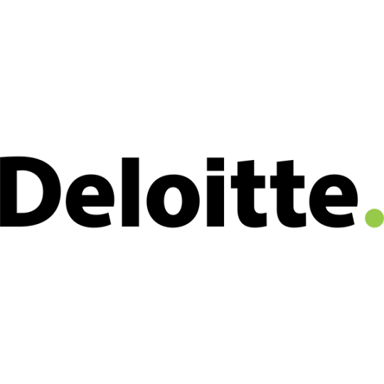 The Deloitte logo in bold black letters with a green dot at the end, displayed on a light gray background.